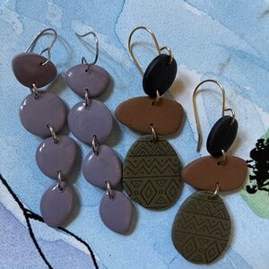 Handmade clay earrings